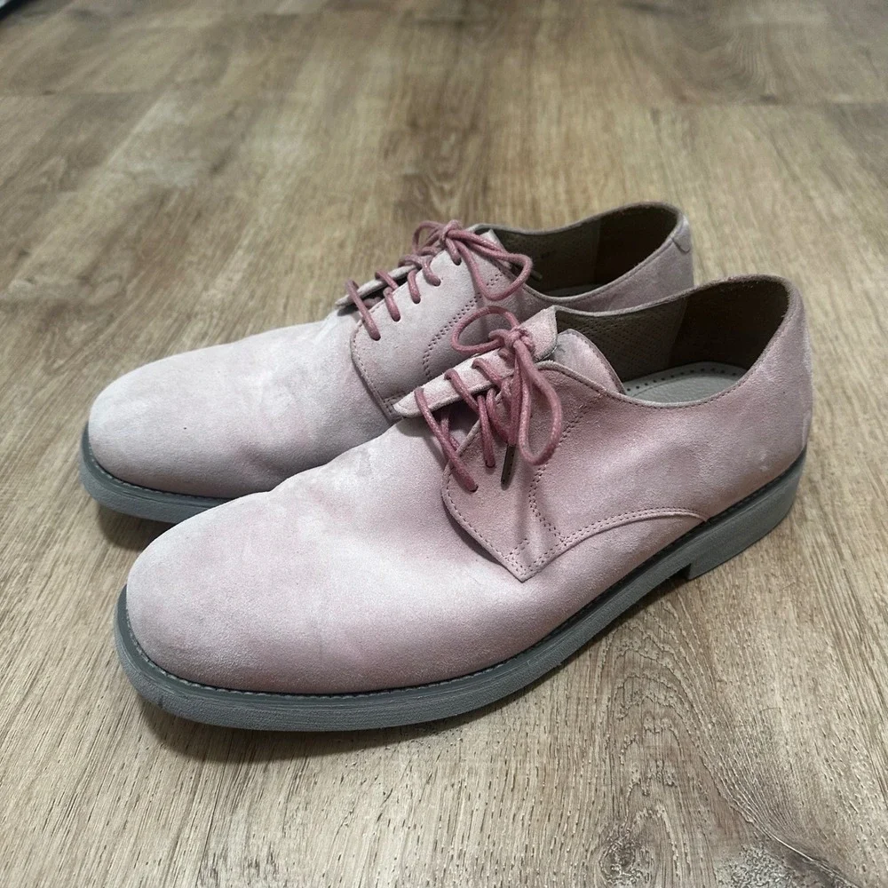 Florsheim by Duckie | Men's Dusty Rose Pink Suede Oxford Derby Shoes, Size 9 (D)